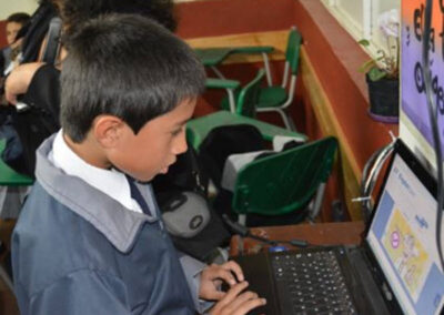 Student in front of laptop